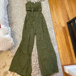 Green Striped Jumpsuit